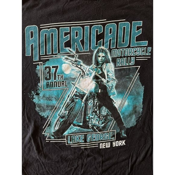 2019 Americade Motorcycle Rally T Shirt Size 2XL Lake George NY - Picture 1 of 2